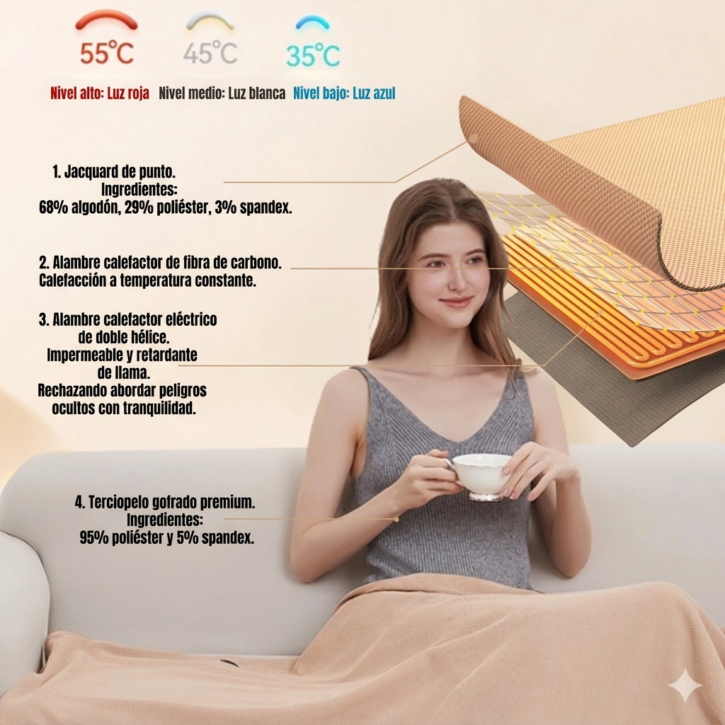 Manta Calefactora Eléctrica Carga USB