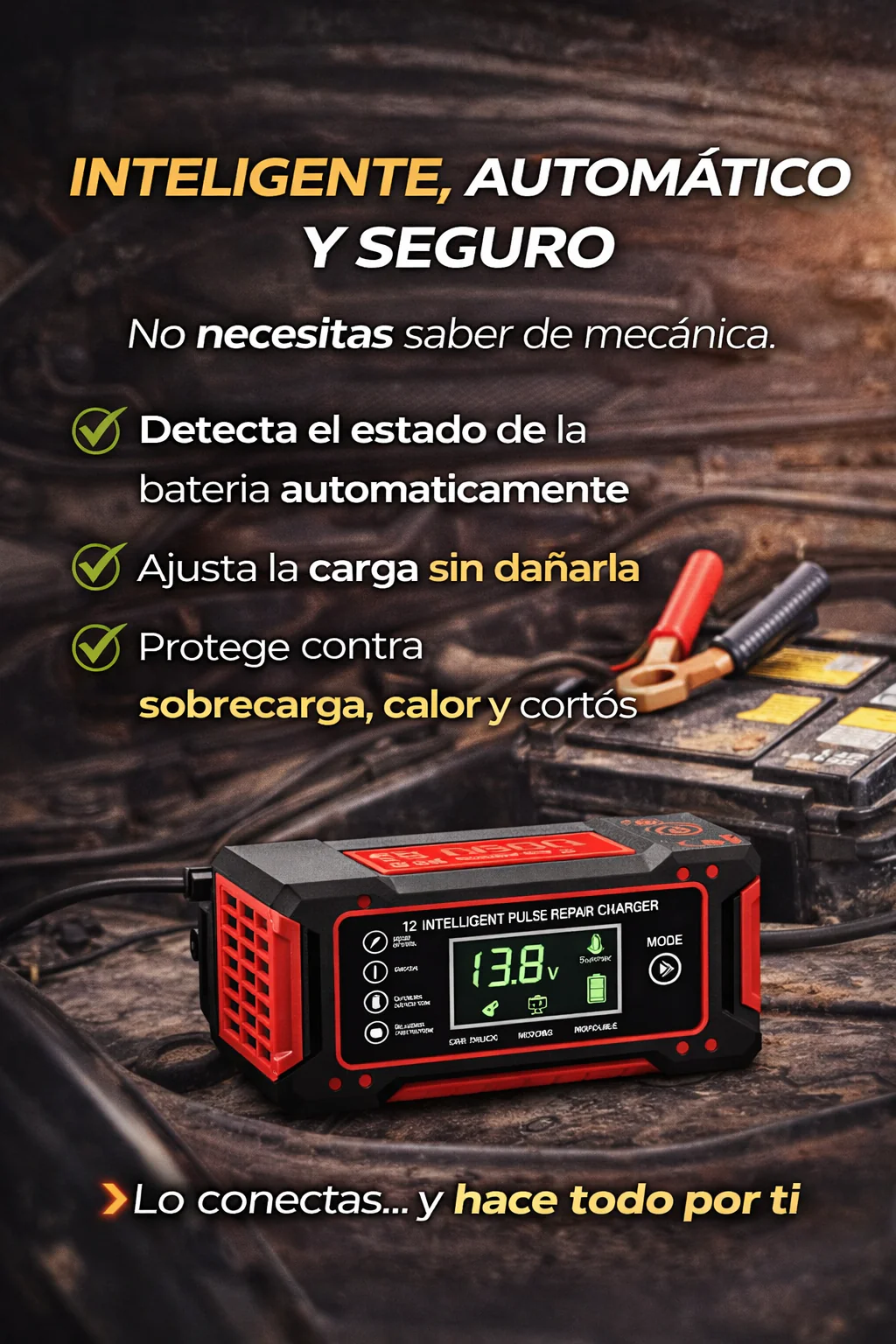 CARGADOR REPARADOR DE BATERIAS PARA AUTO