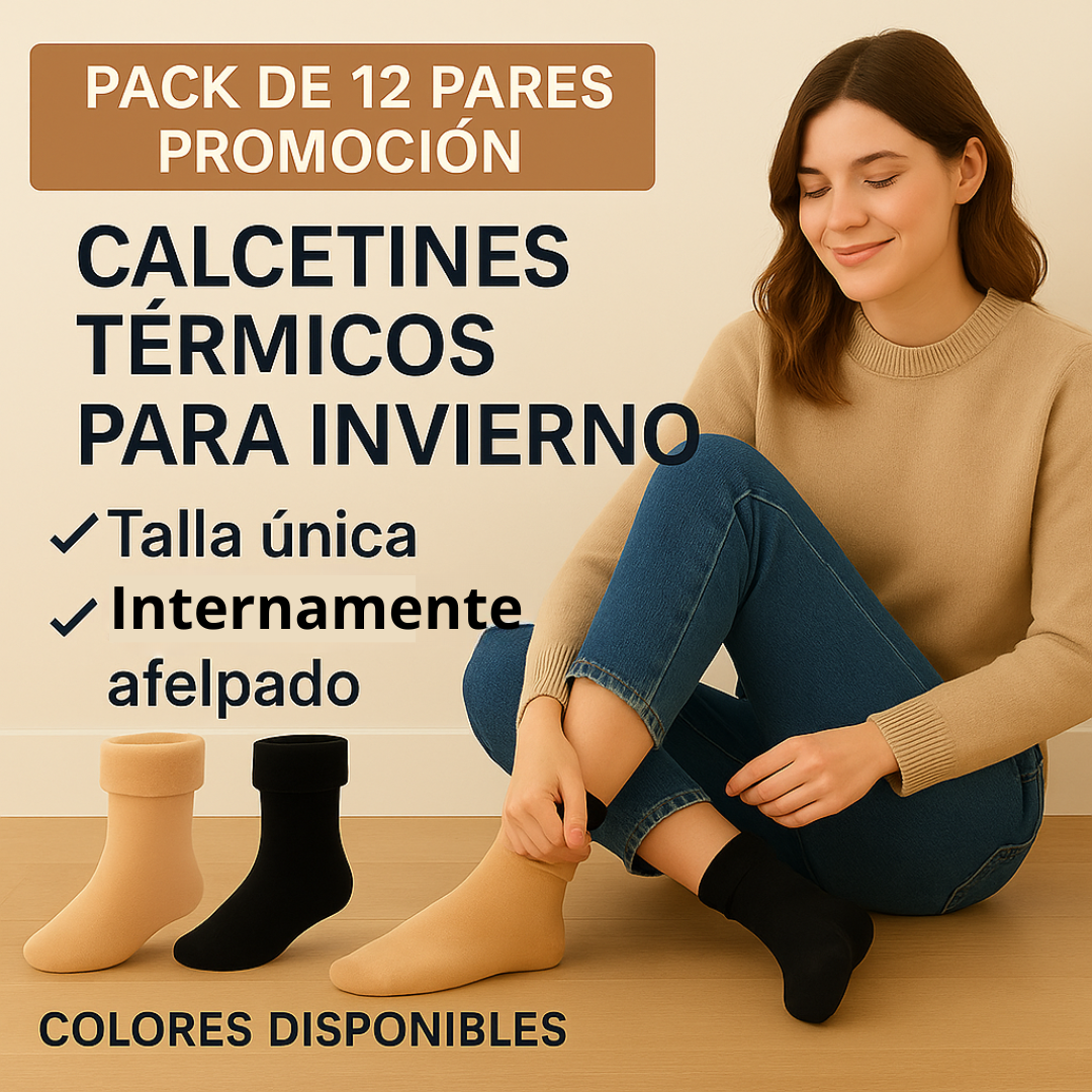 Pack 12 Calcetines Térmico Suave Invierno