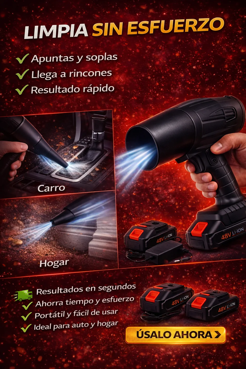 Soplador 2 Baterias 48v