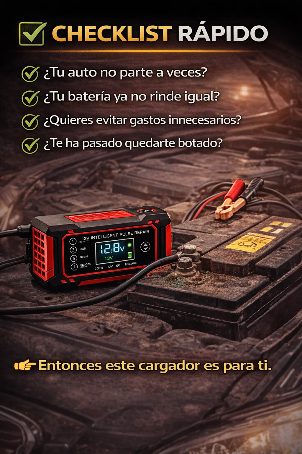 CARGADOR REPARADOR DE BATERIAS PARA AUTO
